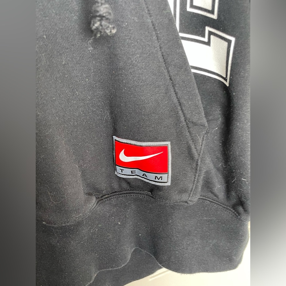 Nike Black Oversized Hoodie XS | Bold Arch Logo Pullover | Streetwear Essential - Picture 5 of 11